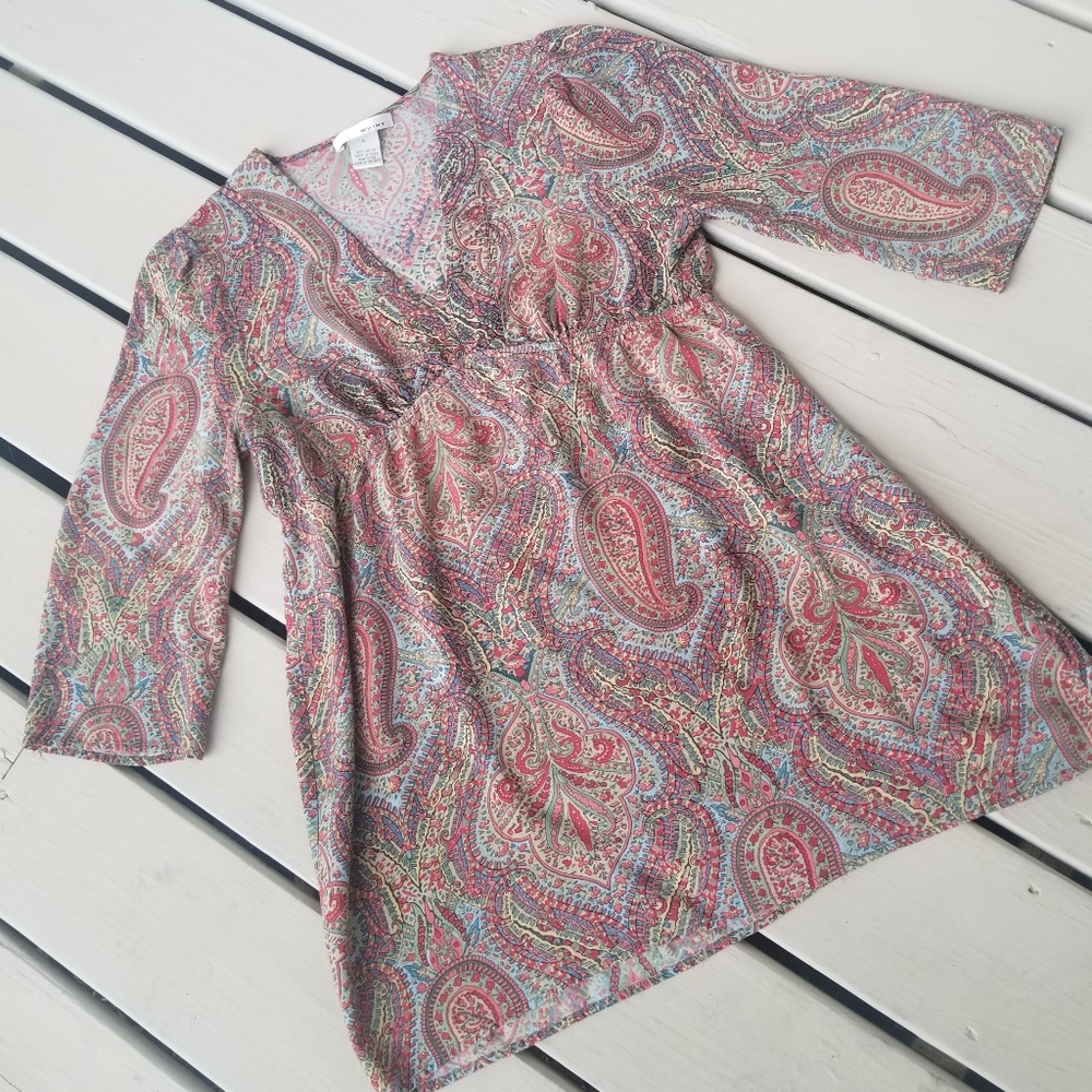 Lg Paisley Babydoll top by WD.NY